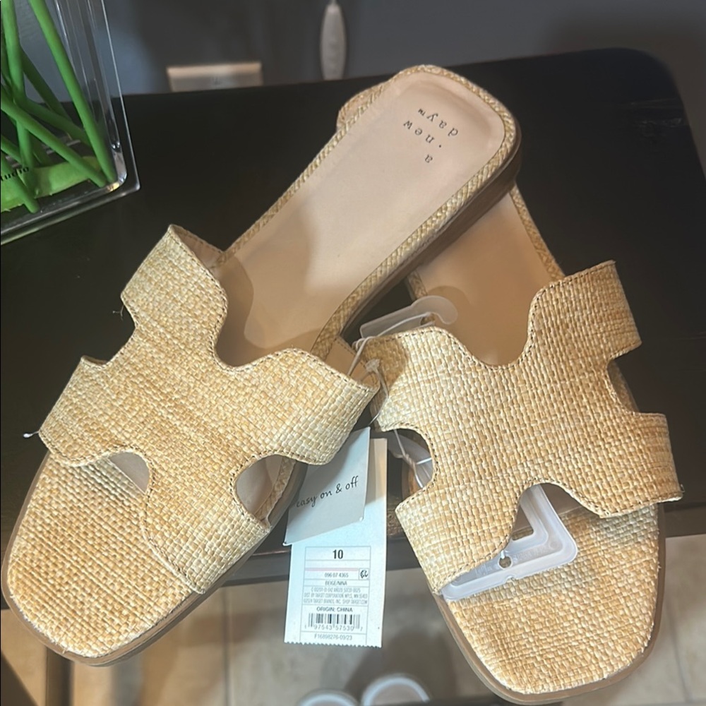 a new day Tan Sandals with H-Shaped Cutout